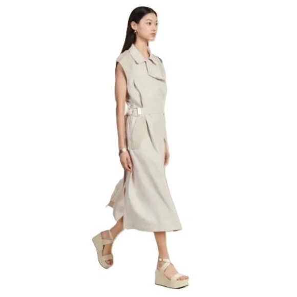 Zara SRPLS Collection NEW Women's Size 6.5 37 Cream Platform Leather Sandals - Picture 2 of 16